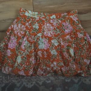 Floral Orange skirt. FREE PEOPLE
